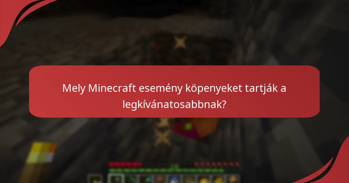 Mi az archív igény a Minecraft esemény köpenyekre?